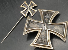 Croix de fer 1. Classe bombée avec aiguille miniature fabricant superbe ensem...