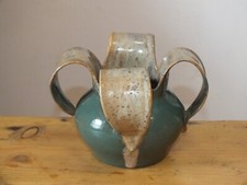 Superbe vase à pétales, grès de la Puisaye Art déco, estampillé Pointu (Léon)