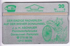 TEST CARTE CARD .. AUTRICHE 20U L&G PRIVEE ESSAI DUMMY VELO RENARD TBE/LUXE