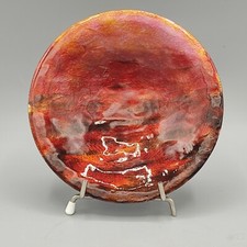 Coupelle émail Limoges avec paillon argent dégradé de rouge signé Restoueix