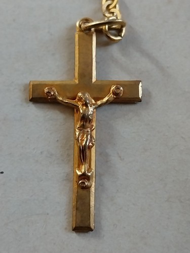 Crucifix ancien plaque - plaque, or