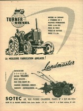 Publicité ancienne moteur Turner matériel agricole 1955 issue de magazine