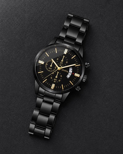 Geneva men black - black, quartz