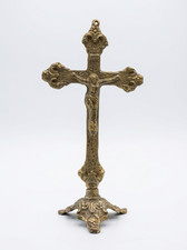 Autel en métal bronze croix