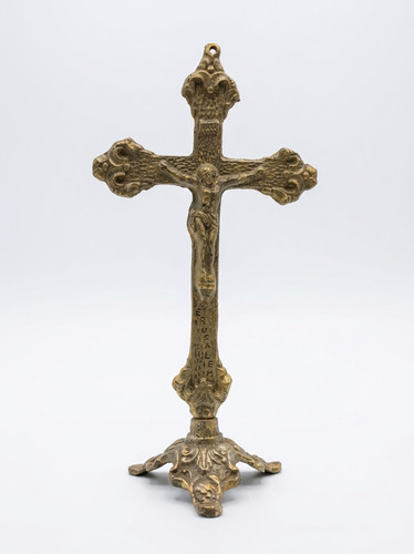 Autel métal bronze croix - en,
