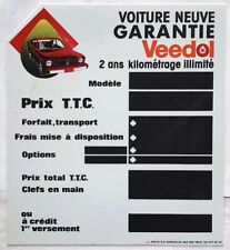 PLAQUE PLASTIQUE VENTE FORD MAVERICK 1969-1979  GARANTIE VEEDOL PRIX TTC AUTO