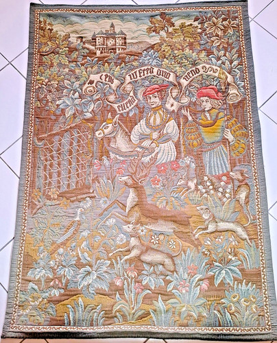 Tapisserie poursuite cerf - tapisserie, cerf"