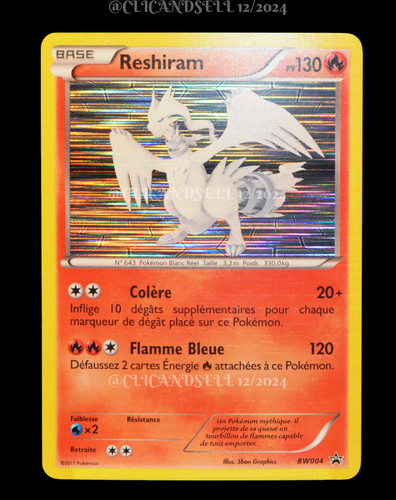 Carte pokémon reshiram bw004 - pokémon,