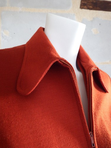 Veste pull vintage rouille - veste,