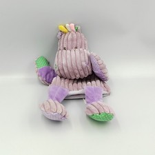 Doudou plat marionnette côtelées hippopotame mauve BABY NAT - 30853