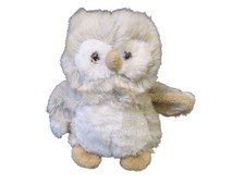 Peluche Hibou beige gris blanc  Ajéna 22 cmhththt