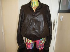 VINTAGE FLIGHT JACKET CHEVIGNON CUIR AGNEAU MARRON TAILLE XL