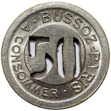 Monnaie De Nécessité 50 Centimes a Consommer BUSSOZ Paris