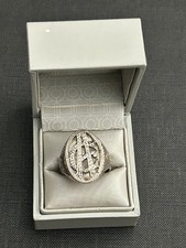 Bague chevalière homme argent massif avec initiale vintage
