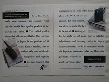 10/1990 PUB MOTOROLA JSMR TWO WAY RADIO SYSTEM PAGER JAPAN ORIGINAL AD