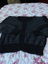 Pull femme T 42 fait main noir