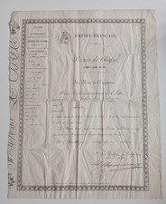 ANCIEN PERMIS DE CHASSE EMPIRE FRANCAIS 1866 ALLIER MONTLUCON NERIS LES BAINS