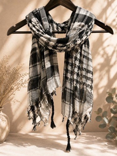 Foulard noir blanc à - noir, et