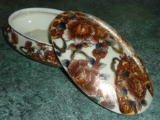 BOITE A BIJOUX BONBONNIERE CERAMIQUE COFFRET EN PORCELAINE SATSUMA JAPON 