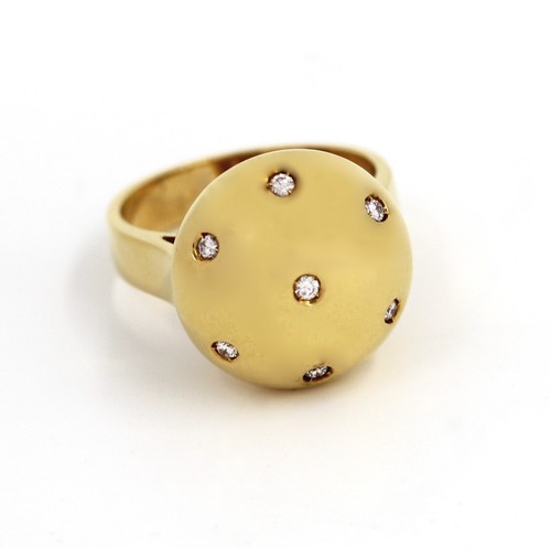 Anneau rond jaune - rond, 18k