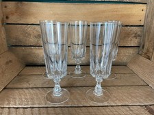 5 flûtes à champagne Cristal d'Arques modèle Louvre
