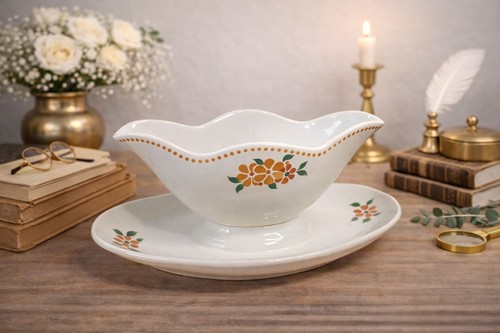 Saucière vintage faïence - vintage,