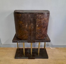 PETITE  MODERNE CABINET BAR  VINTAGE  EPOQUE 1960-70  EN PEINTURE MÉTALLIQUE