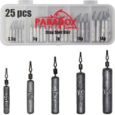 Lot de 25 Plomb Drop Shot - 35 g/5 g/7 g/10 g/14g - 5 pièces avec boîte - Dro...