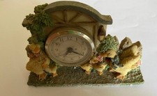 Horloge de table en céramique Famille de canards - quartz
