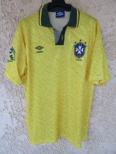 Maillot BRÉSIL BRAZIL BRASIL 1991 1992 1993 vintage UMBRO shirt jersey CBF L