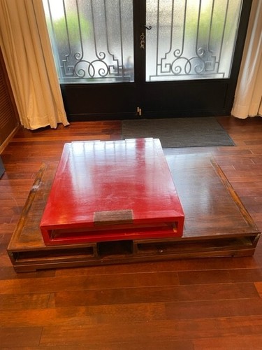Table basse asiatique rouge - basse,