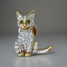 Chat Swarovski Broche en cristal  Très bon état