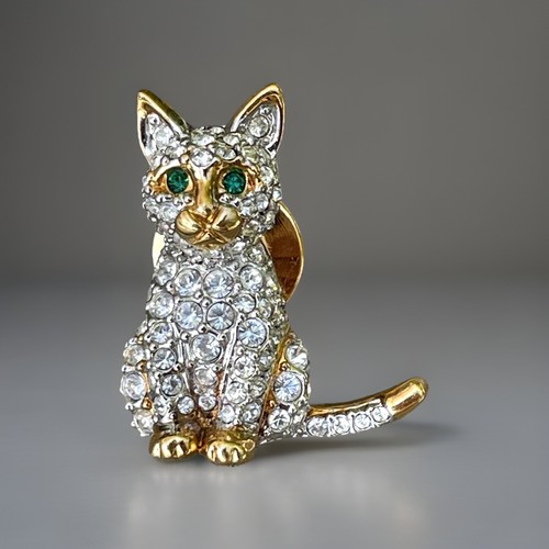 Chat swarovski broche - chat,
