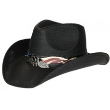 Chapeau Cowboy Noir en Paille