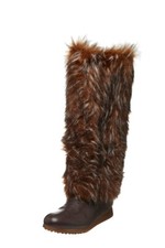 Tosca Blu - Bottes d’hiver en cuir marron et fourrure synthétique T38