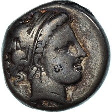 Pièce de monnaie, Campanie, Nomos, environ 300-275 av. J.-C., Neapolis, S+, argent, HN Italy : 576