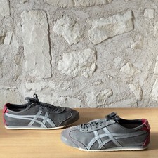 Onitsuka Tiger Mexico 66 Gris Baskets Chaussures en Daim Logo brodé Taille 44