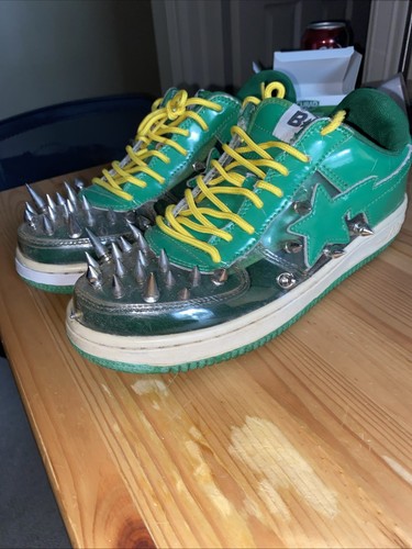 Bape shoes clear studded green - clear,