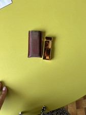 BRIQUET MYON Paris LAQUE ORANGE NOIR DANS SA POCHETTE