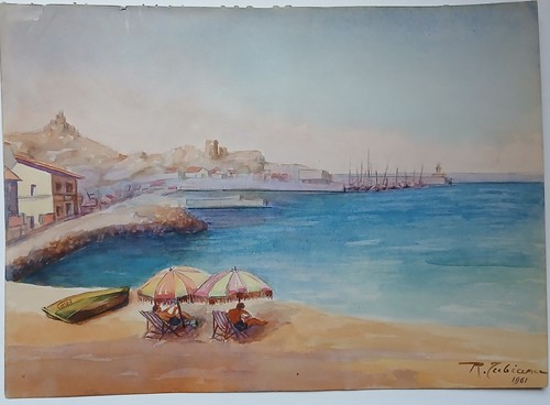 Dessin aquarelle signé - dessin,