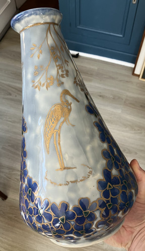 Superbe vase porcelaine décor - vase,
