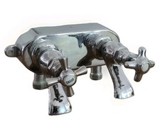 Ancien robinet de baignoire, cuisine en bronze Chromé Art Déco 1930 / 20 Ème.