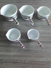 SERIE DE 5 CASSEROLES EN PORCELAINE DE PARIS ALUMINITE FRUGIER LIMOGES  *