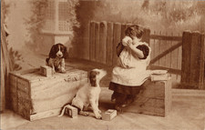 J Caath, girl on a crate with