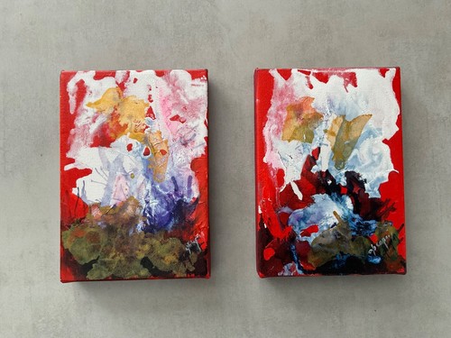 Tableau dyptique acrylique sur