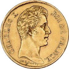 France, 40 Francs, Charles X