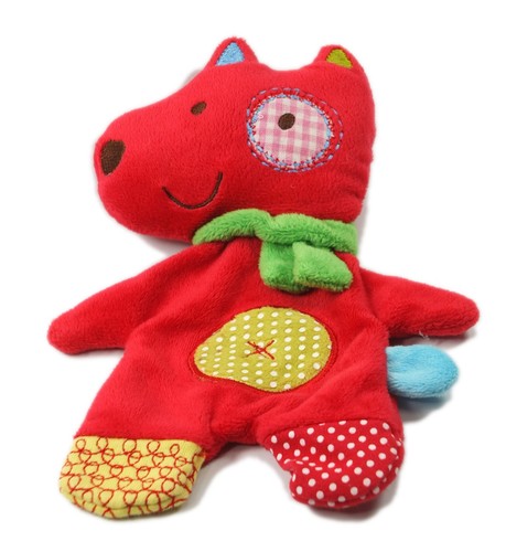 Doudou plat chien rouge