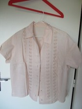 CHEMISIER ANCIEN EN COTON TRÈS FIN BRODERIE ANGLAISE TAILLE 50 PARFAIT ÉTAT