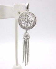 Nouveau Pendentif À Frange En Diamant Filigrane En Or Blanc 14k 0,20 Ct