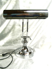 LAMPE DE BUREAU NOTAIRE BANQUIER BRONZE CHROME REGLABLE